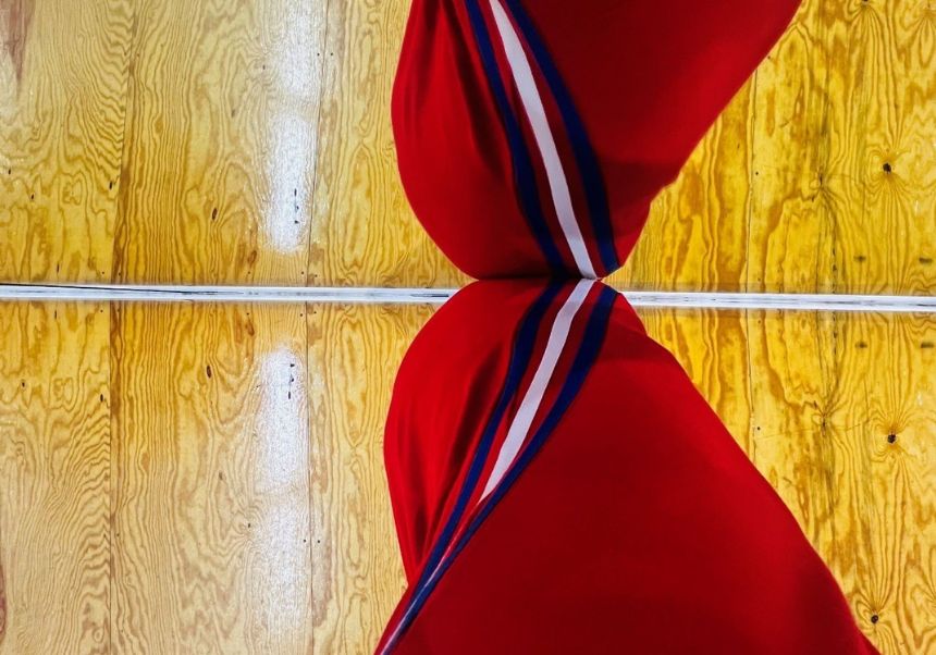 Imatge detall d'una cama en un moment de la dansa