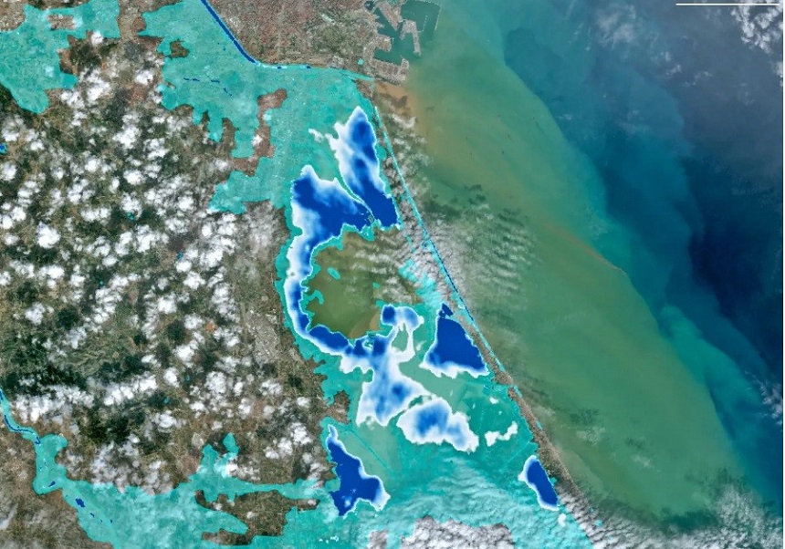 Extensió de les inundacions provocades per la dana segons el sistema Copernicus.