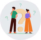 Personas con un signo de interrogación
