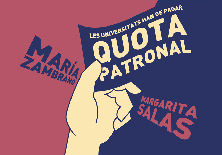 Poster de la assamblea informativa de Margarita Salas i Maria Zambrano