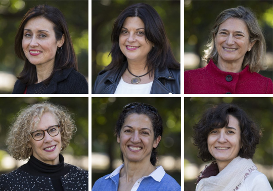 De izquierda a derecha y de arriba a abajo: Belén Cardona, Paz Lloria, Pilar d'Ocón, Carmen Carda, Cristina Blasco y Olga Blasco