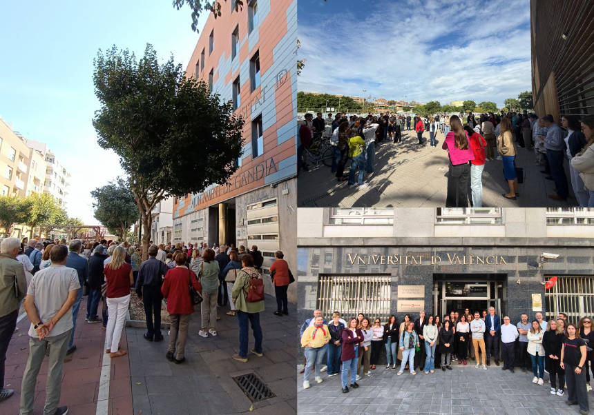 Concentraciones silenciosas en los edificios de la FGUV en recuerdo y homenaje a las víctimas de la dana.