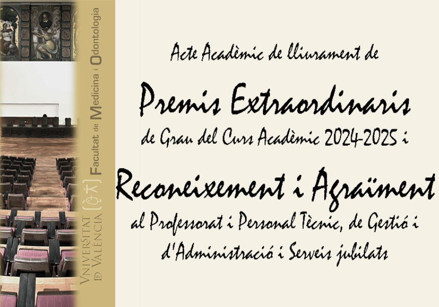 La Facultat lliura els premis extraordinaris de Grau del curs 24-25, i reconeixement i agraïment als professors i personal tècnic de gestió, administració i serveis jubilats