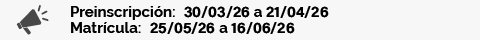 Preinscripción y matrícula