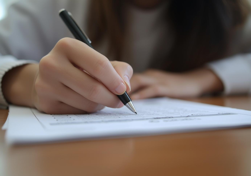 Alumno haciendo examen