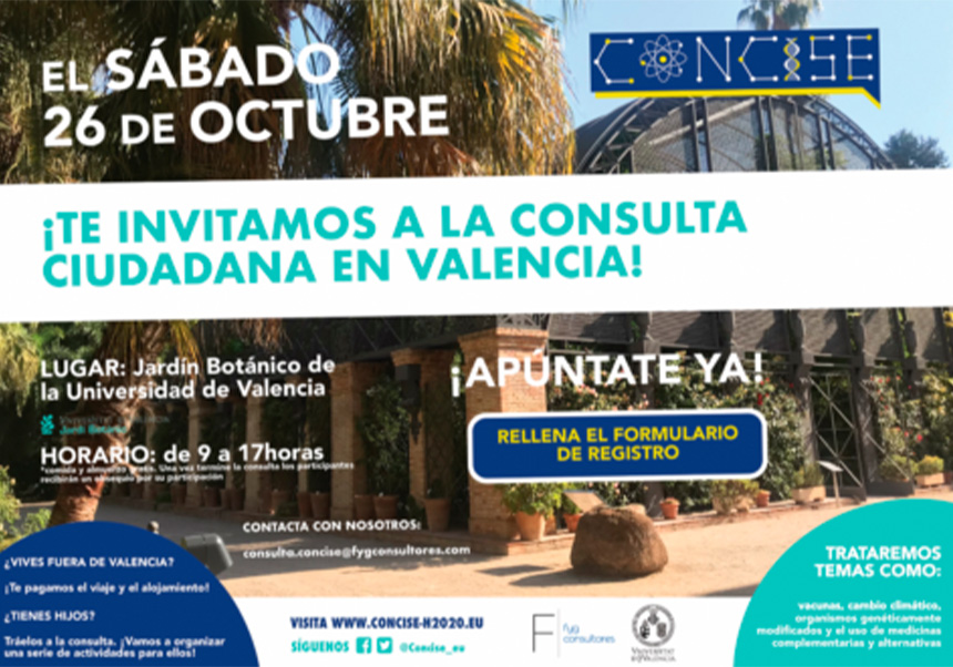 CONCISE is recruiting participants for the citizen consultation of Valencia
