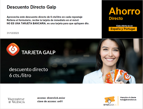 Descuentos directos en gasolina. GALP