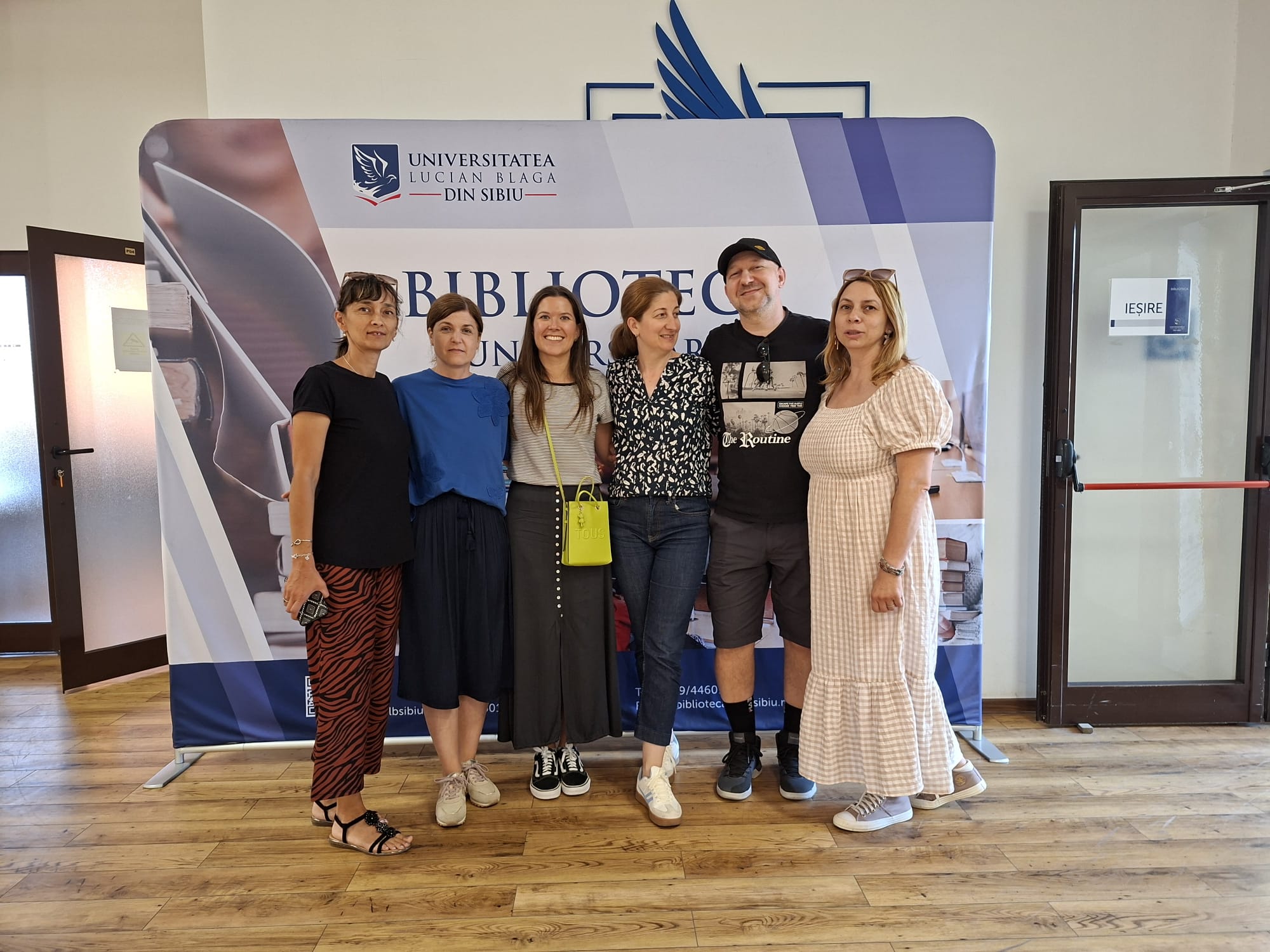 Betlem Ortiz with colleagues from the University of Sibiu