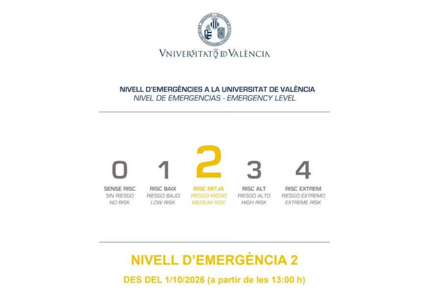Nivell 2 d'Emergència a la Universitat de València.