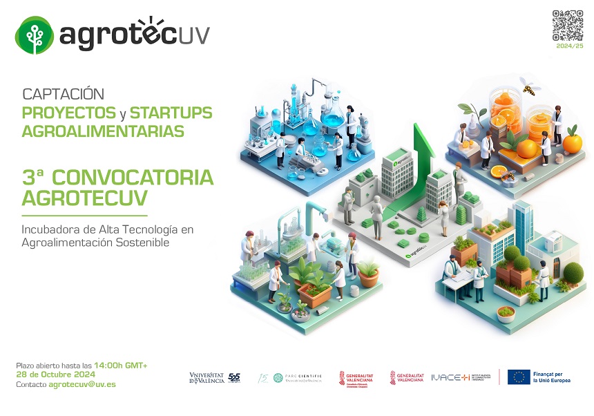 Resolución 3ª Convocatoria AGROTECUV - Incubadora de Alta Tecnología en Agroalimentación Sostenible