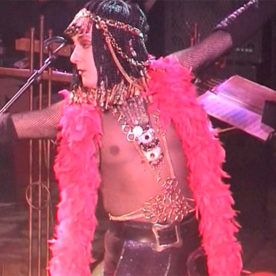 A person performing in a venue