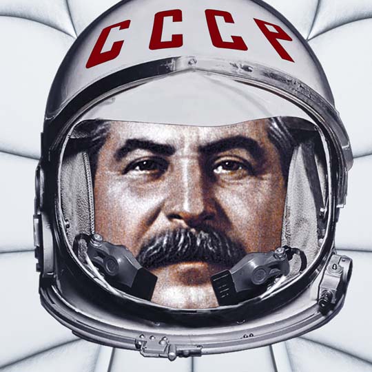 Detail of the Poster. The face of a man with a helmet
