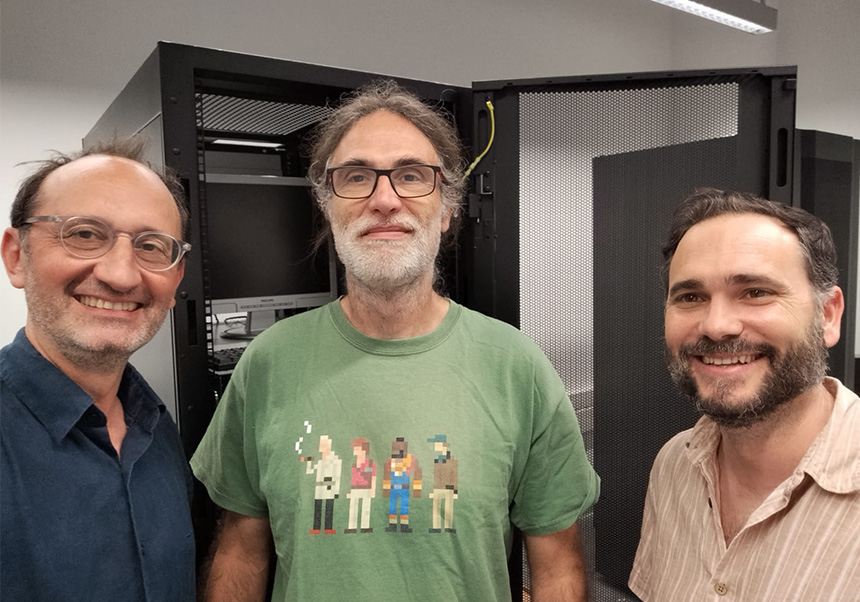 D'esquerra a dreta: Gustau Camps Valls, Jordi Muñoz Marí i Álvaro Moreno.