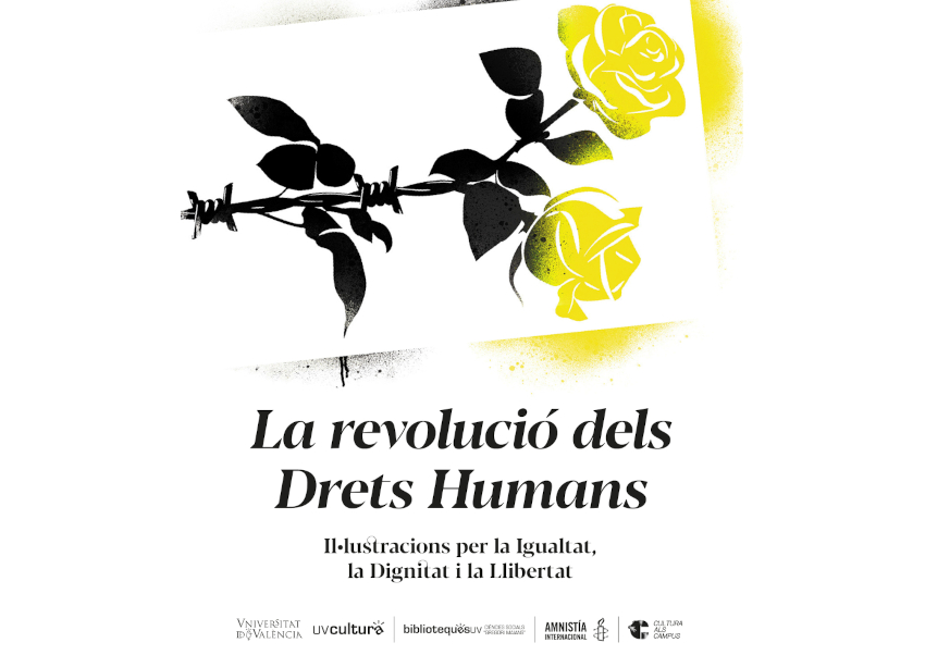 Imagen del evento:Ilustración de dos rosas con el tallo con espinas de alambrada