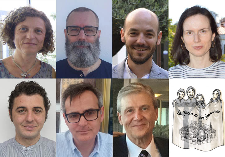 Equip d’investigació del projecte. (D’esquerra a dreta.) Dalt: Mónica Bolufer, Jorge A. Catalá, Juan Gomis i Blanca Llanes. Baix: Daniel Muñoz, Juan Francisco Pardo i Pablo Pérez.