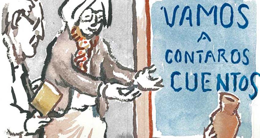 Cartell. Dibuix d'un home i una dona
