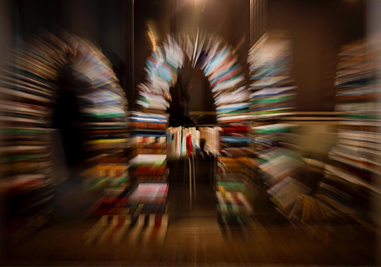 Instal·lació de llibres a la Sala Gonzalo Montiel. Foto: Miguel Lorenzo