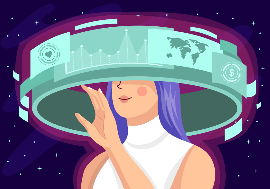 Ilustración de una mujer con la IA