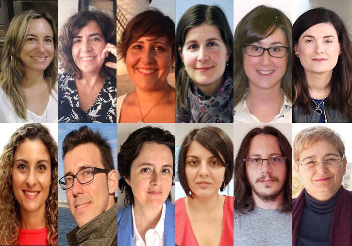 (D’esquerra a dreta). Dalt: Xaro Benavent, Esther de Ves, Anabel Forte, Carmen Botella-Mascarell, Emilia López-Iñesta, Silvia Rueda. Baix: Sandra Roger, Joaquín Pérez, Cristina Portalés, Esther Durá, Daniel García-Costa, Paula Marzal.