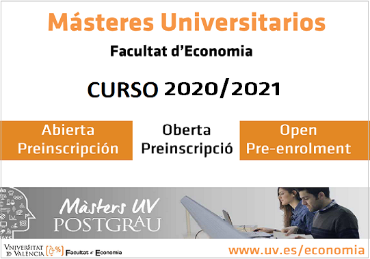 Open pre-enrolment in Official Master's Degrees of the Faculty of Economics