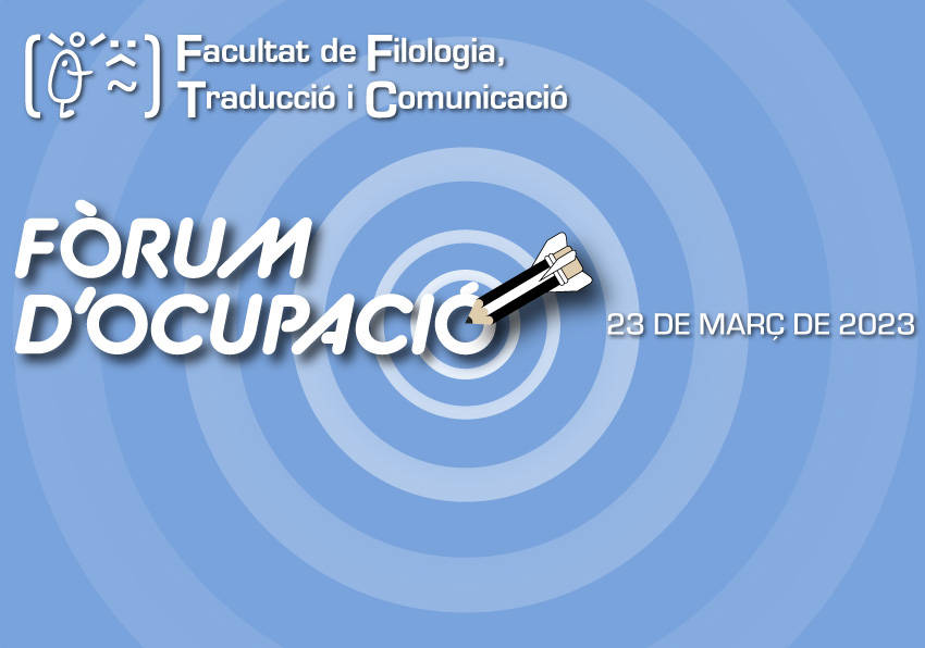 Imatge gràfica del Fòrum de Filologia, Traducció i Comunicació 2023.