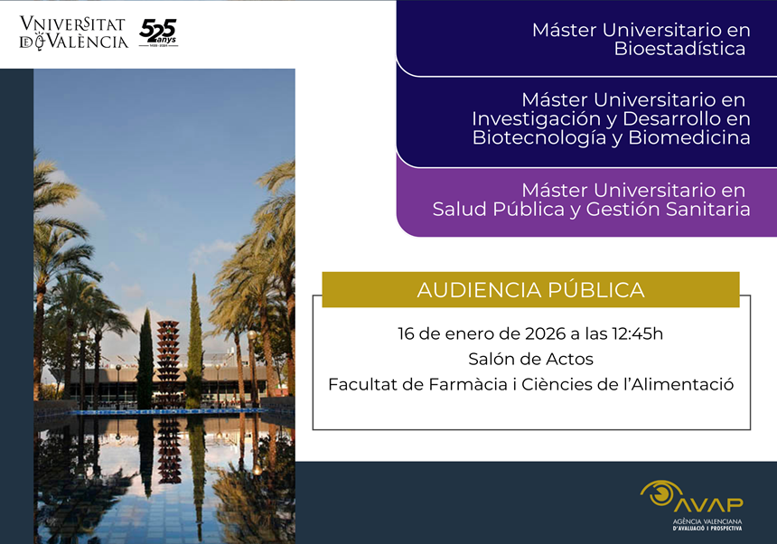 Audiencia pública reacreditación Máster Universitario en Investigación y Desarrollo en Biotecnología y Biomedicina