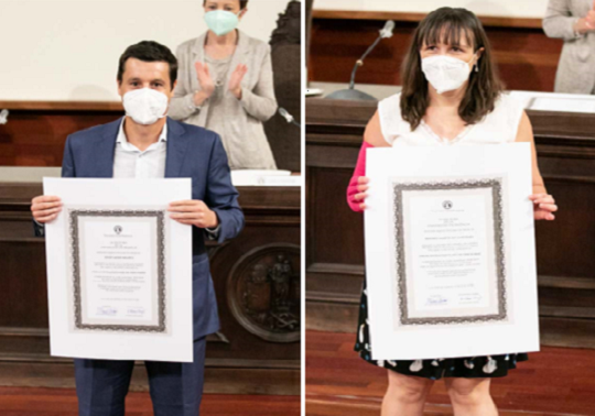 Josep Lledó i Beatriz Martínez Premis Extraordinaris de Doctorat Curs 2018-2019
