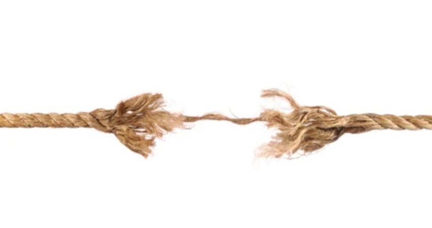 A rope about to break