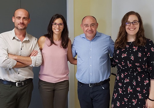 (From left to right) Members of the UV Water Economy Group: Vicent Hernández, Lledó Castellet, Francesc Hernández and Águeda Bellver.