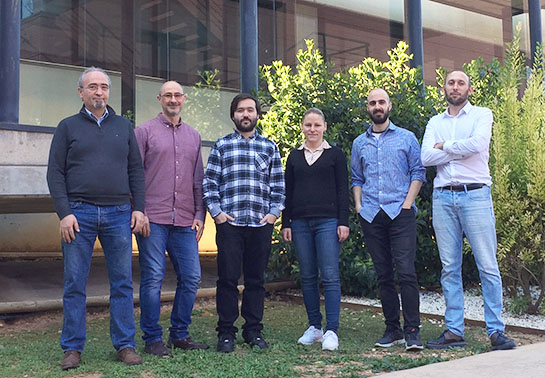 D'esquerra a dreta, Juan P. Martínez Pastor, Juan Fco. Sánchez Royo, Rodolfo E. Canet Albiach, Marie Kreĉmarová, Daniel Andrés Penares i Alejandro Molina Sánchez