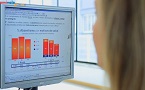 Xica mirant l'ordinador