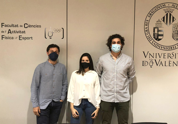 Paloma Escamilla, Mario Alguacil and Samuel López, researchers from the Department of Physical Activity and Sports Sciences of the University of Valencia.