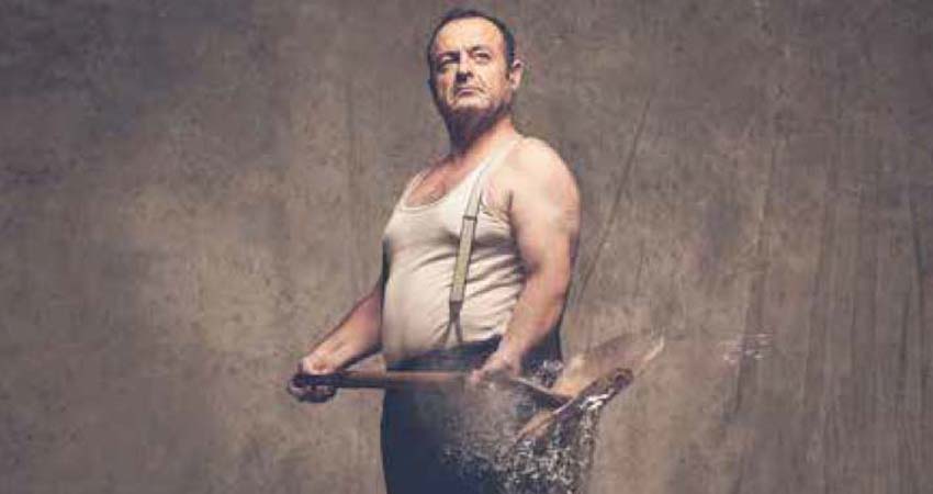 A man with a shovel