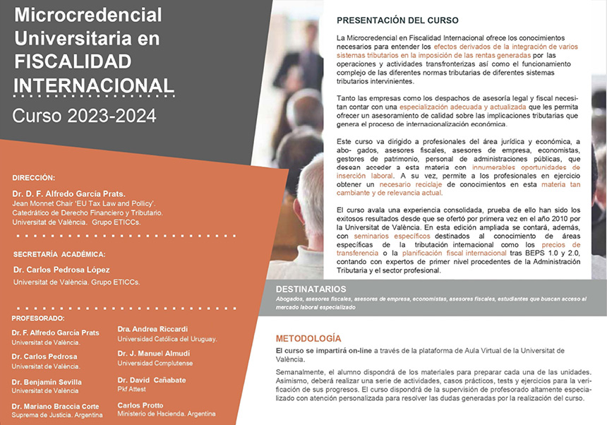 Díptico del curso