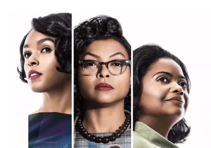 Detail of the poster. The faces of three women