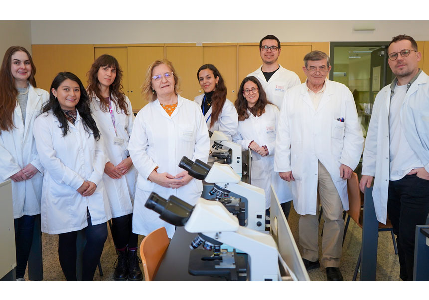Grup d’investigació de Rosa Noguera, catedràtica d’histologia del Departament de Patologia de la Universitat de València.