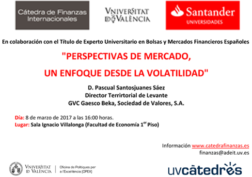 Seminari en col·laboració amb el Títol d'Expert Universitari en Borses i Mercats Financers Espanyols, amb motiu del tancament acadèmic de la 15ª edició de l'esmentat títol.