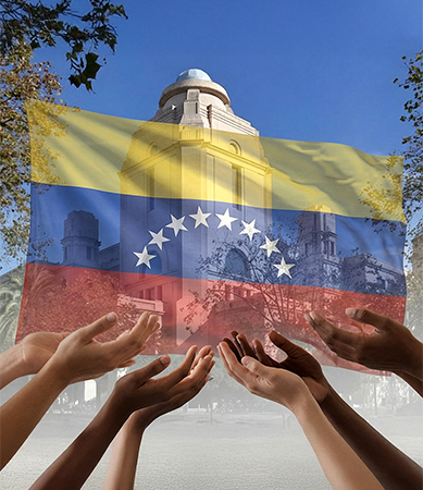 Rectorat amb la bandera de Veneçuela
