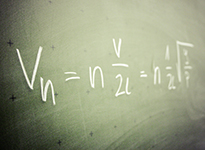 Blackboard with a mathematical formula.