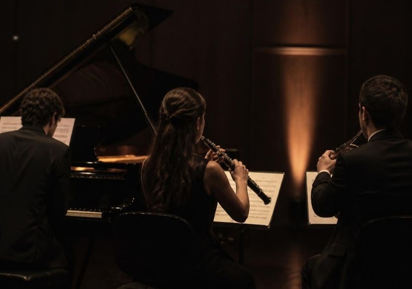 Imagen del evento:Imagen de unos músicos de cámara interpretando de espaldas al público