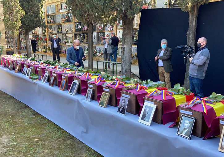 Cementerio de Paterna con los restos de personas identificadas en fosas comunes. Foto: Generalitat Valenciana.