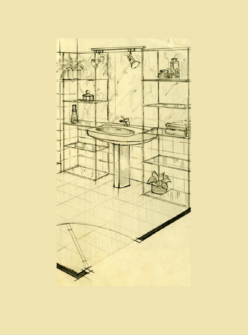 Colección de bocetos y planos de estancias de viviendas de ubicación desconocida