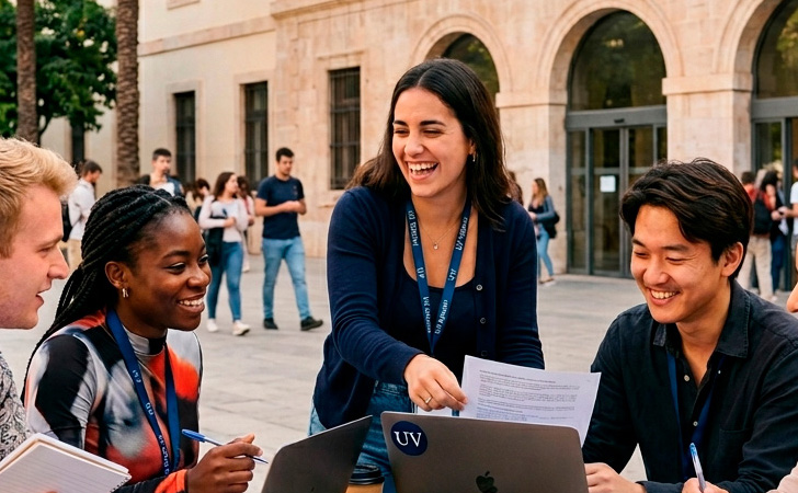 Estudiants treballant amb ordinadors