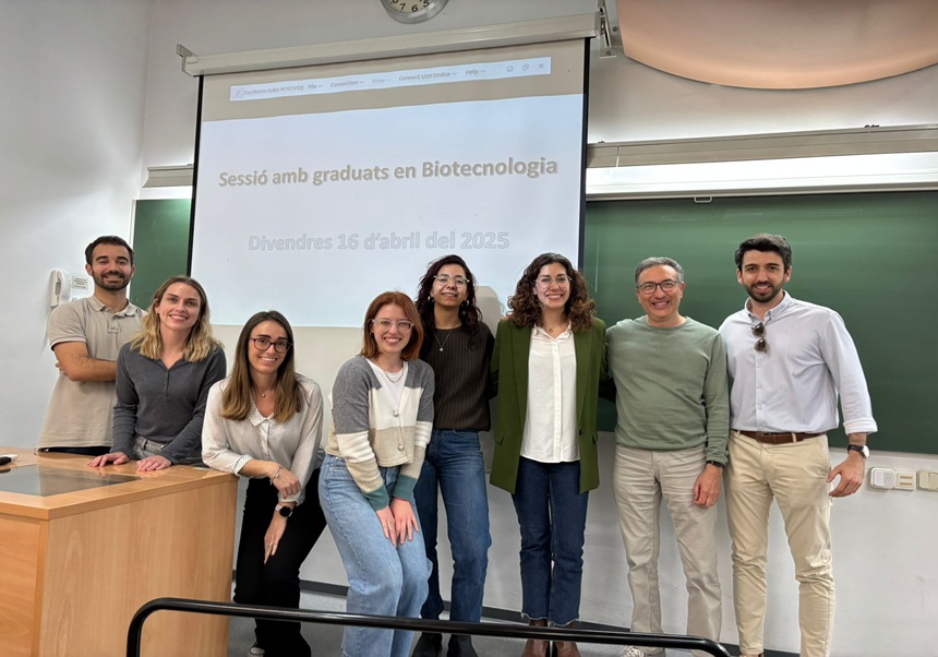 Col·loqui d’egressats del Grau de Biotecnologia de la UV amb estudiants del 3er curs del mateix grau