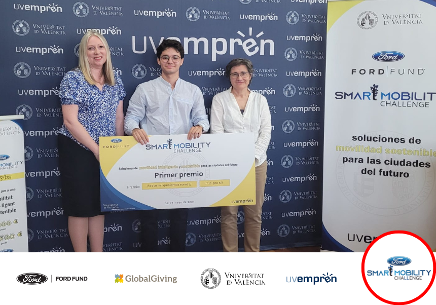 David Atienza Carbonell, estudiant de l'ETSE-UV, va rebre el tercer premi del Concurs Ford Fund Smart Mobility Challenge, junt al seu equip de la UV