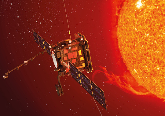 Recreación artística del satélite Solar Orbiter. Imagen: ESA
