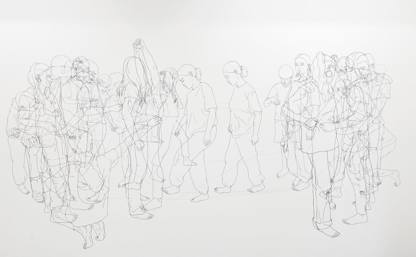 Drawing group people