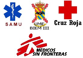 Logos SAMU, BIEM III, Creu Roja i MSF