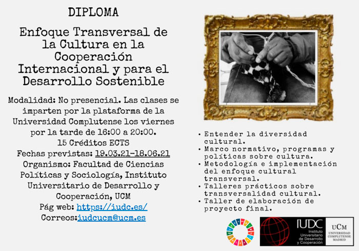 Diploma - Enfoque Transversal de la Cultura en la Cooperación Internacional y para el Desarrollo Sostenible