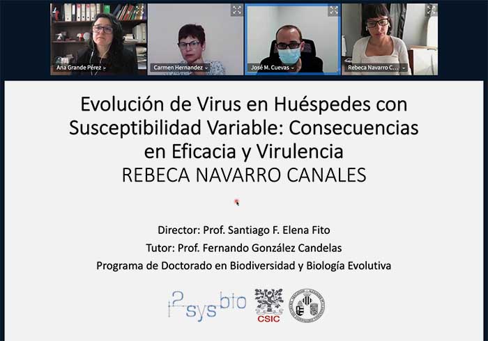 Rebeca Navarro defends her thesis on how viruses evolve in response to host susceptibility